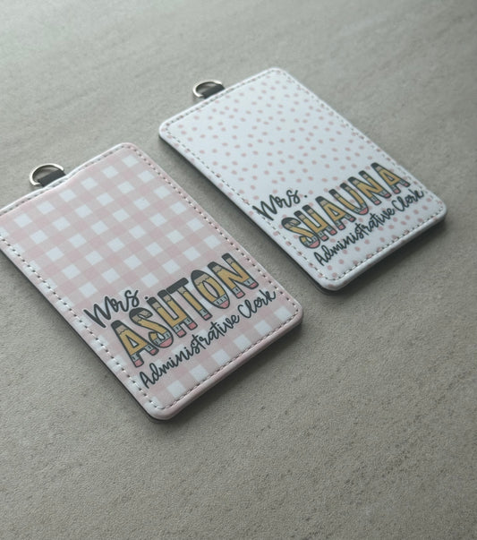 School ID Badge Holder (Personalized Pencil Name)