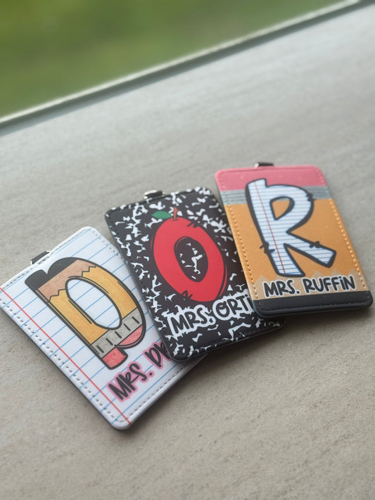 School ID Badge Holder (Personalized Jumbo Letter)