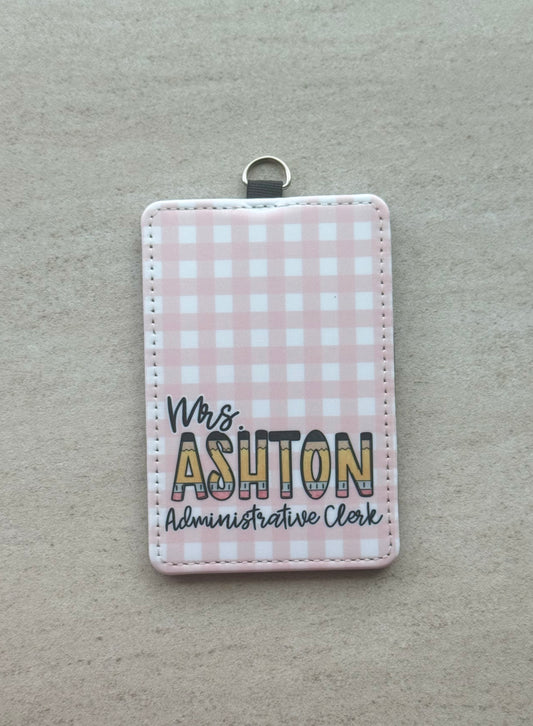 School ID Badge Holder (Personalized Pencil Name)