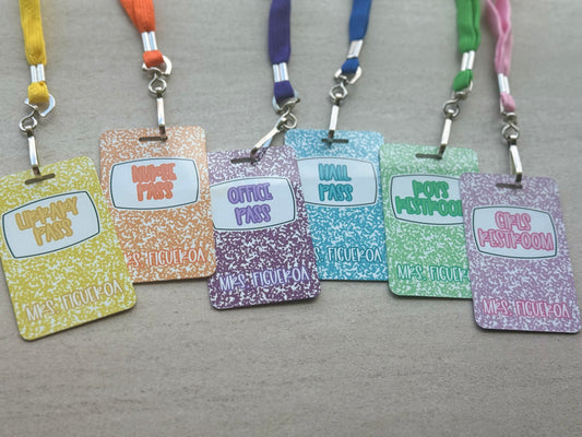 Hall Pass Set of 6 (Personalized)